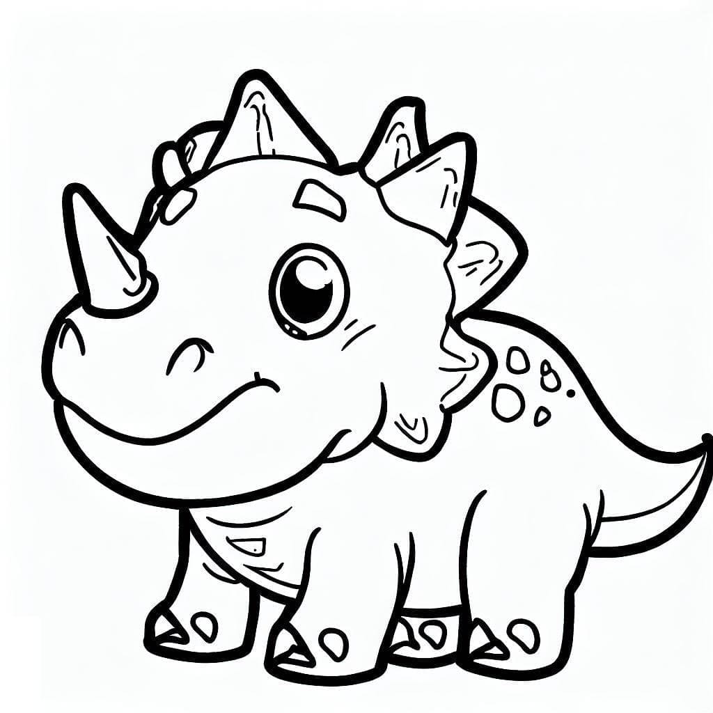 Søte Triceratops fargelegging