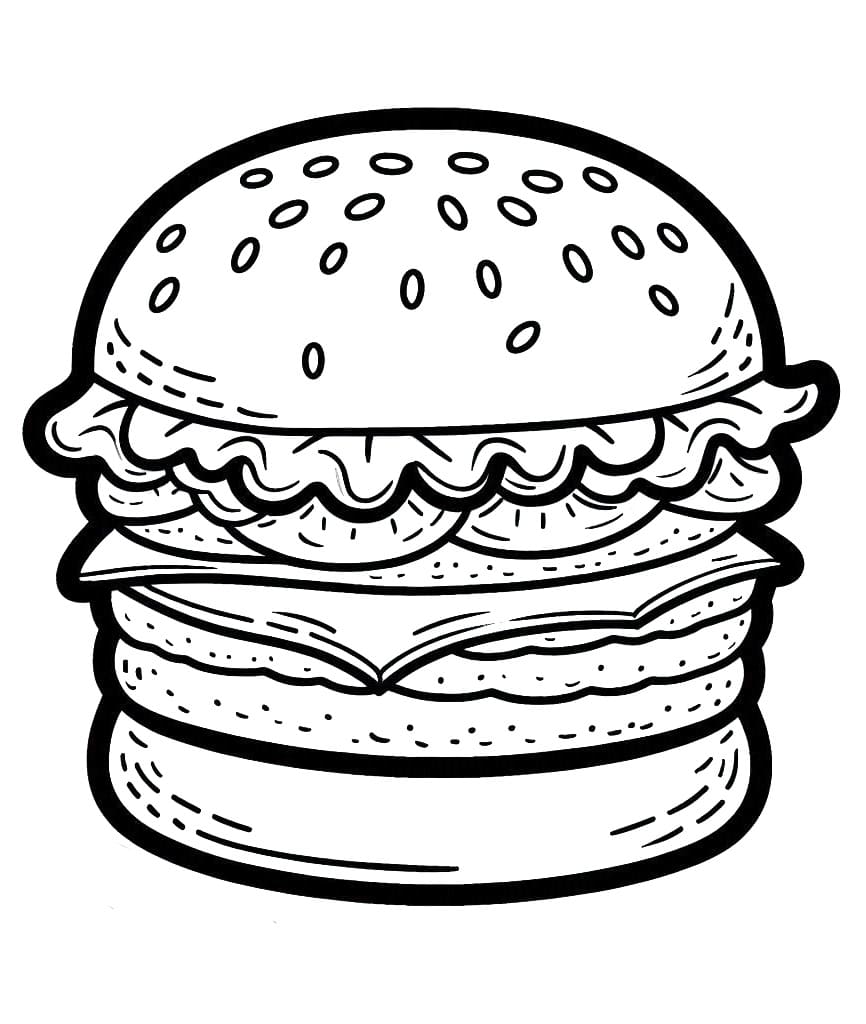 Stor Hamburger gratis fargelegging