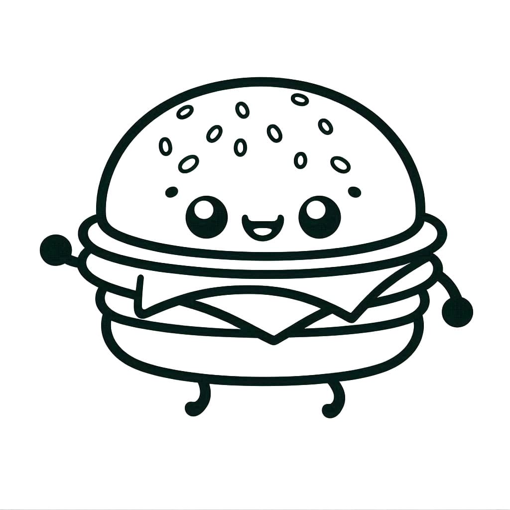 Tegneserie Hamburger fargelegging