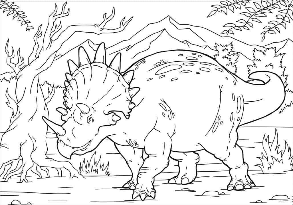 Triceratops Dinosaur fargelegging