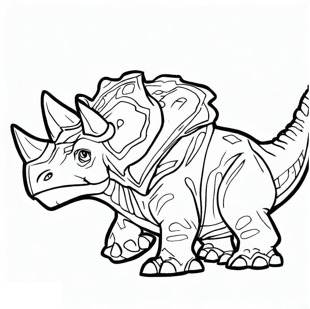 Triceratops gratis utskrivbar fargelegging