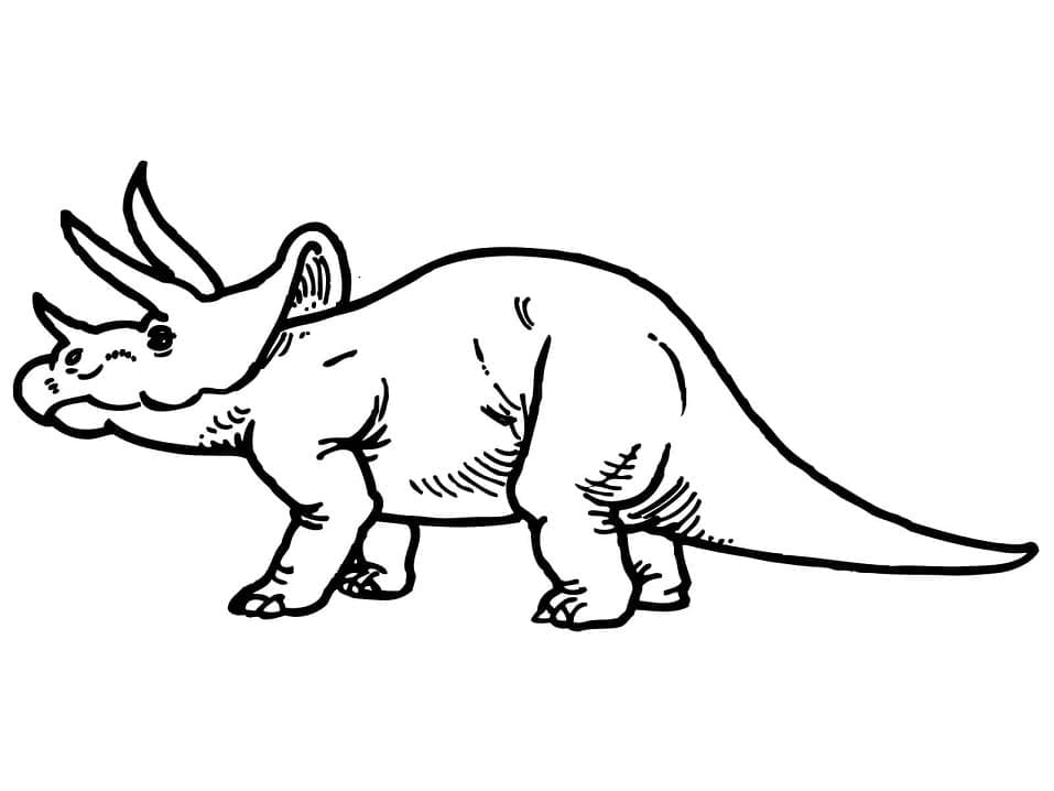 Triceratops som kan skrives ut for barn fargelegging