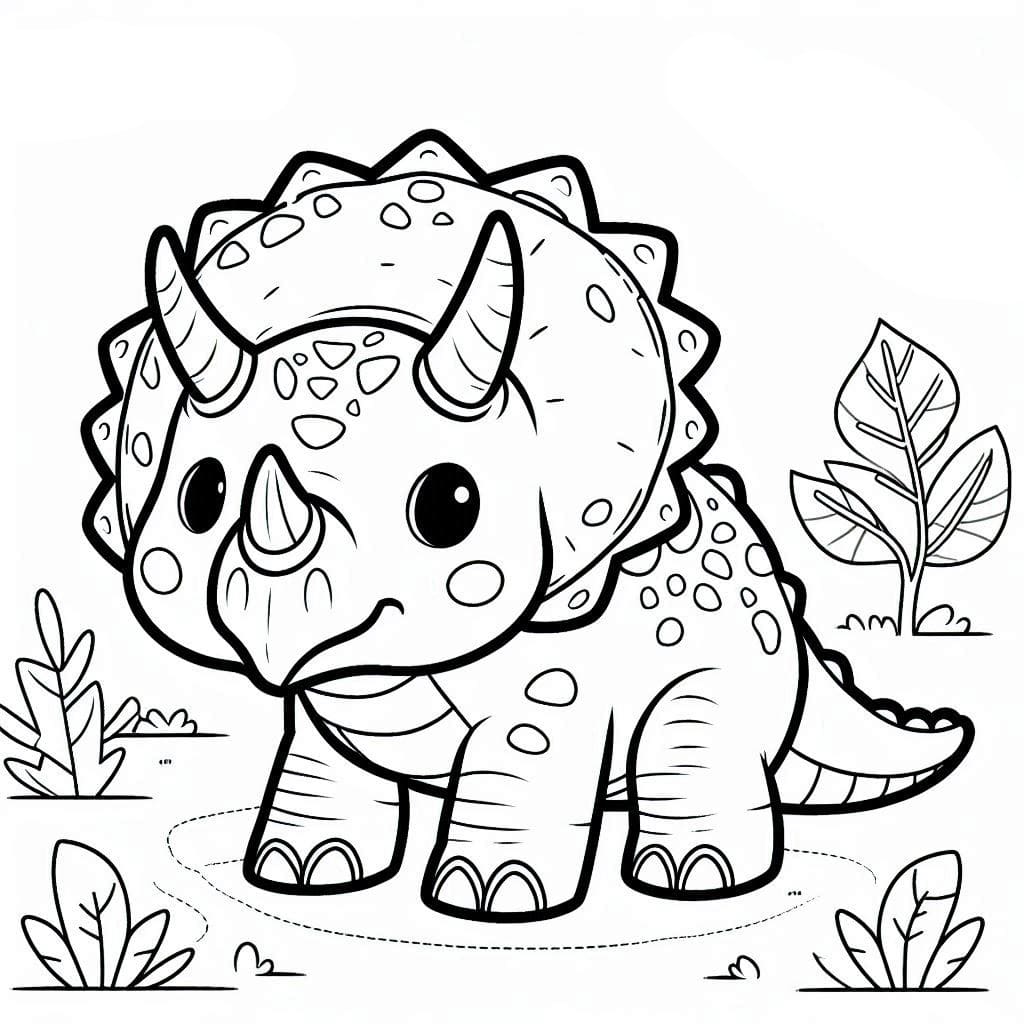 Triceratops veldig søt fargelegging
