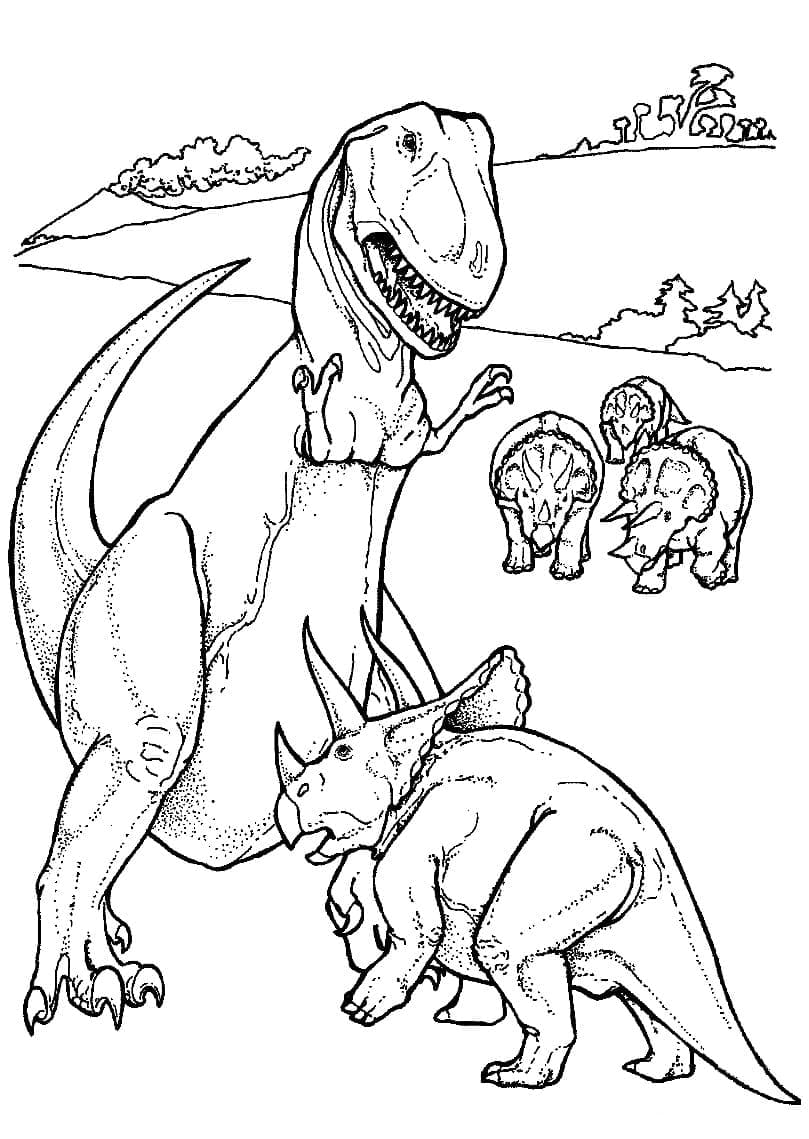 Triceratops vs Tyrannosaurus fargelegging