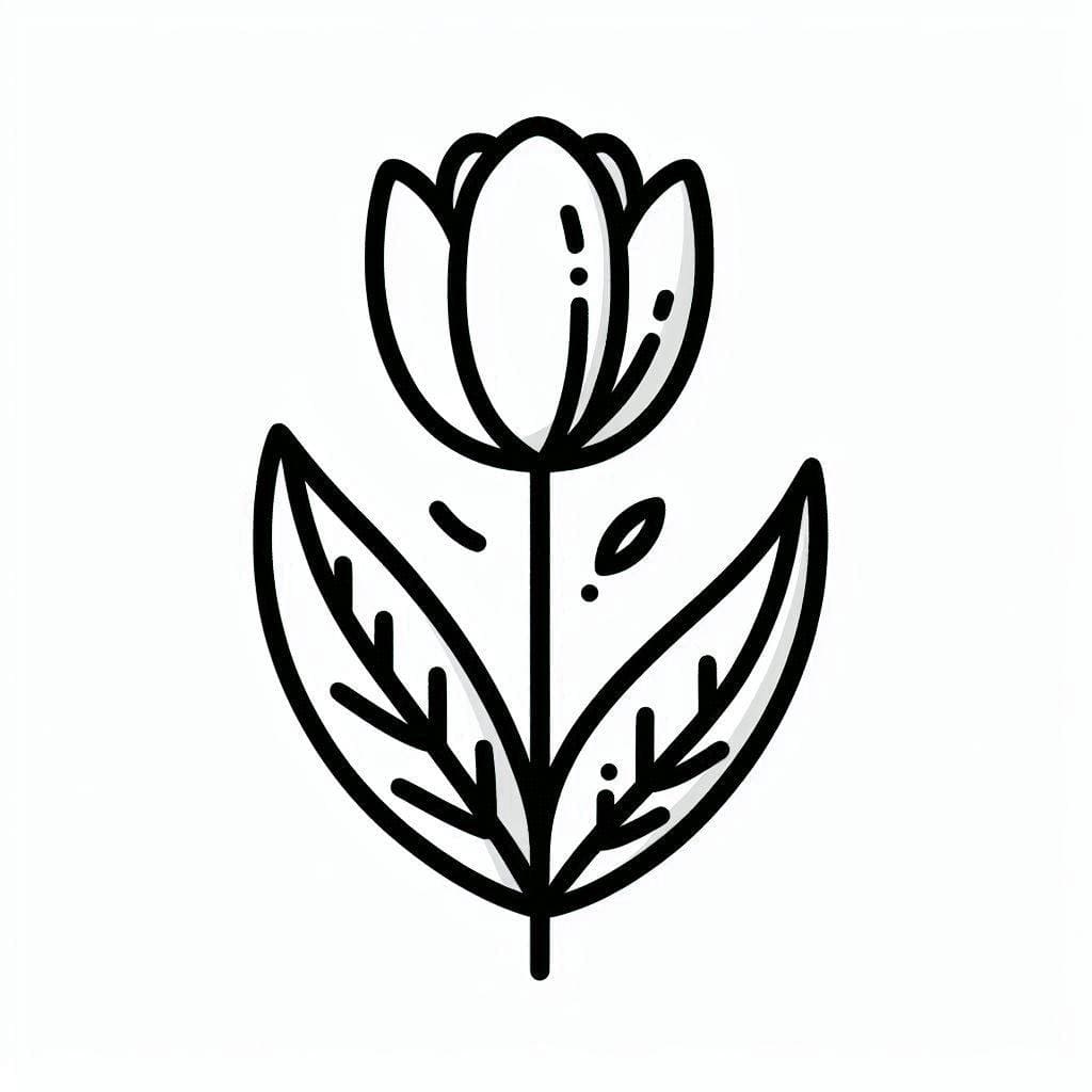 Tulipan vertu enkel fargelegging