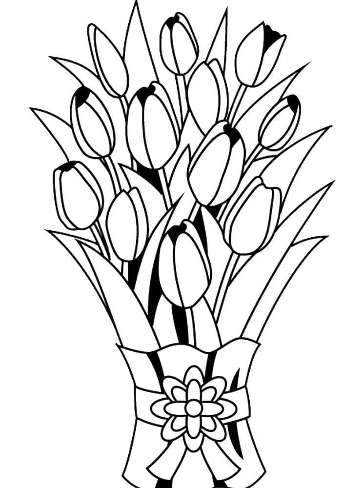 Tulipanbukett fargelegging