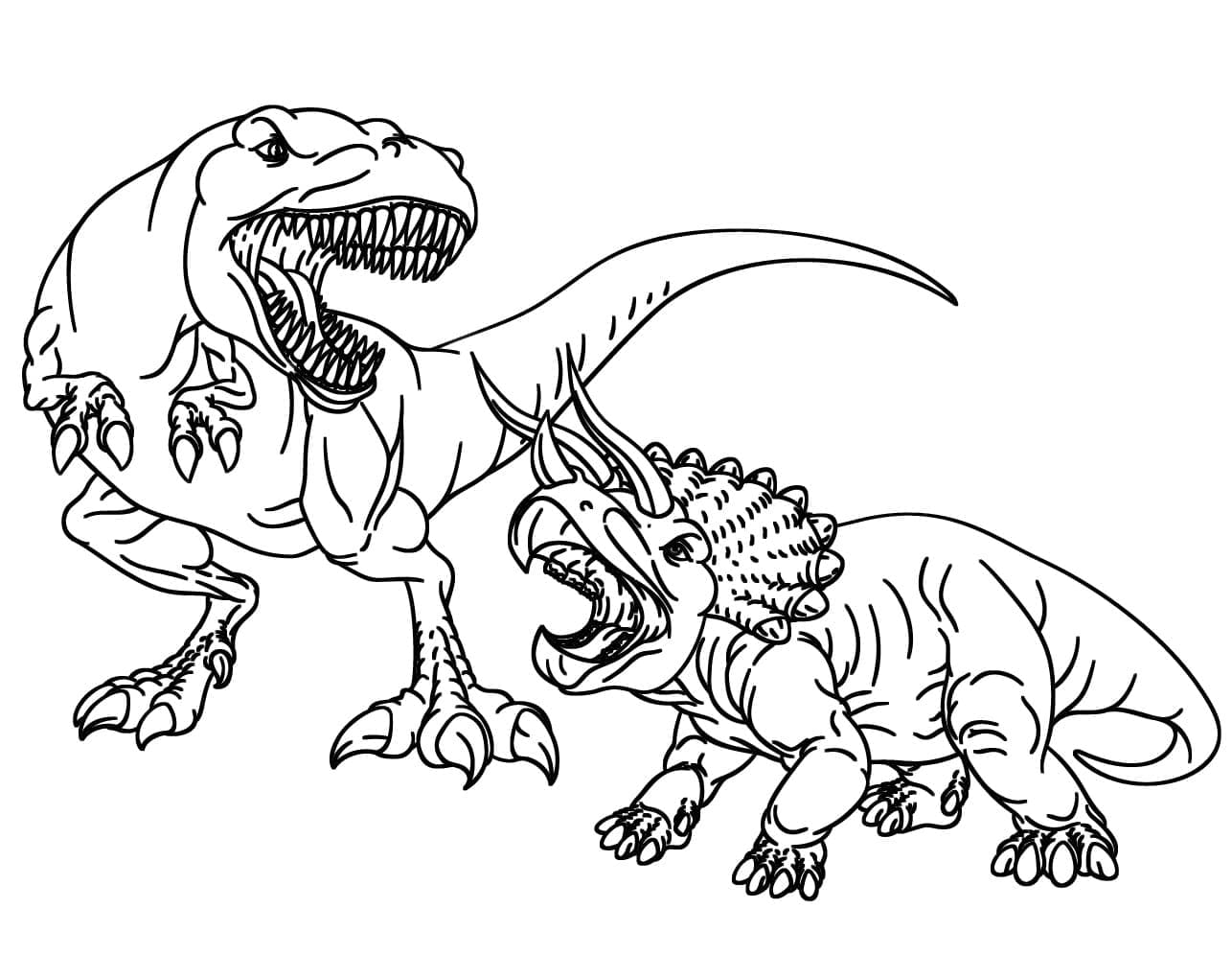 Tyrannosaurus vs Triceratops fargelegging