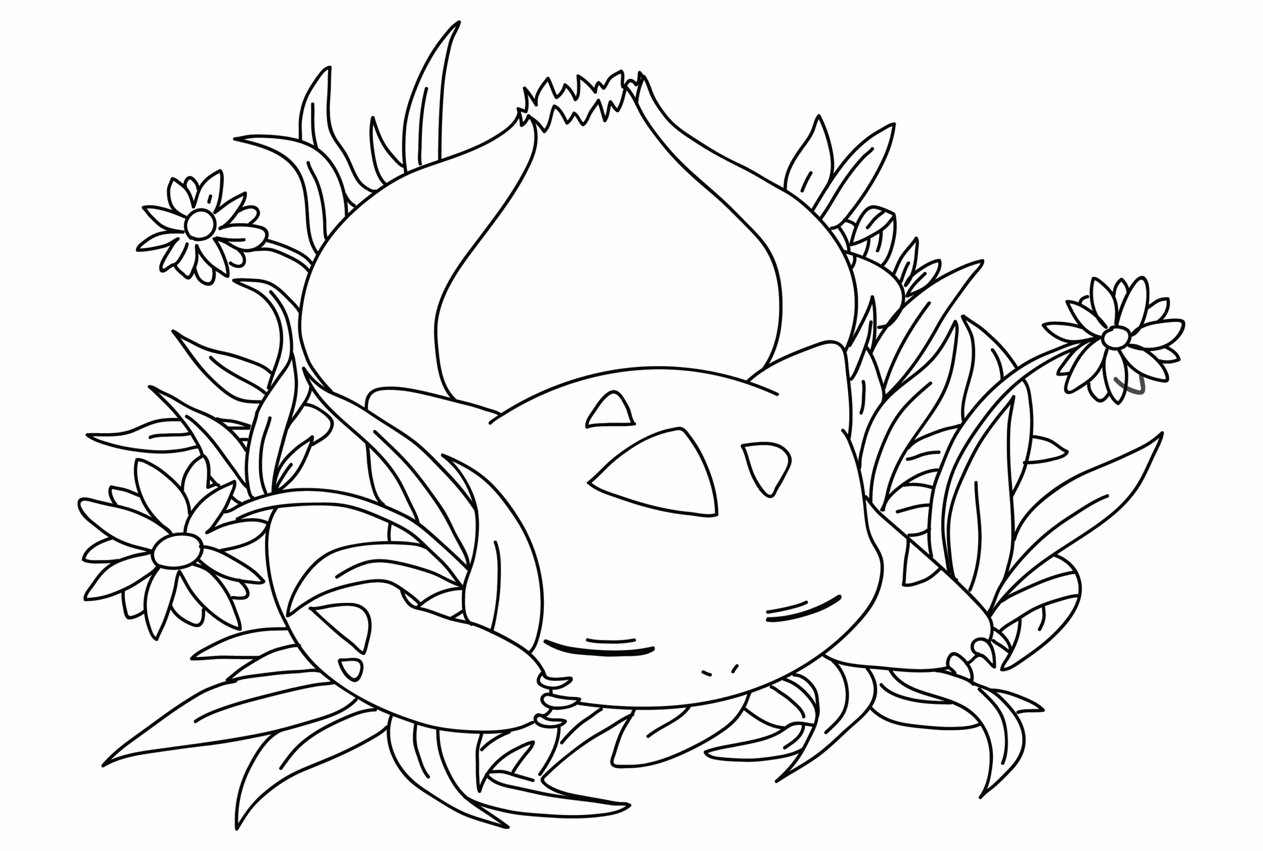 Utskrivbar Bulbasaur fargelegging