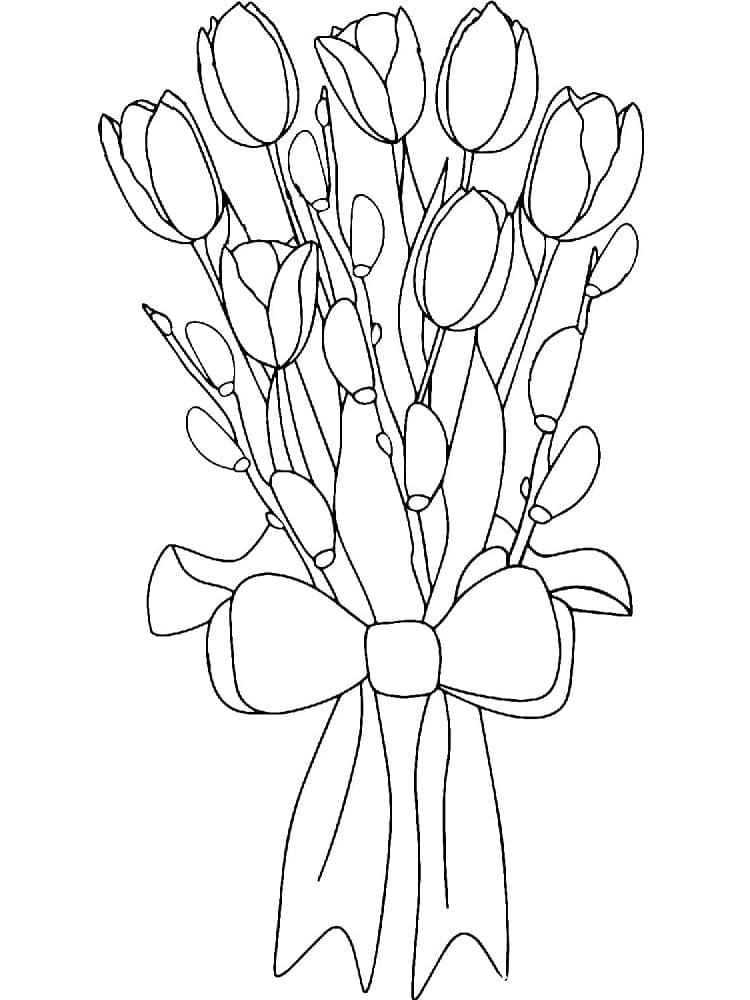 Vakre tulipaner fargelegging