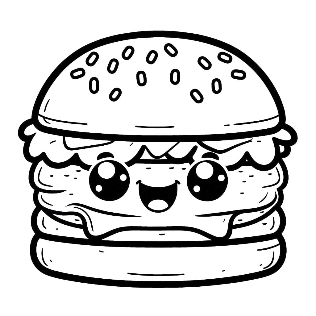 Veldig glad hamburger fargelegging