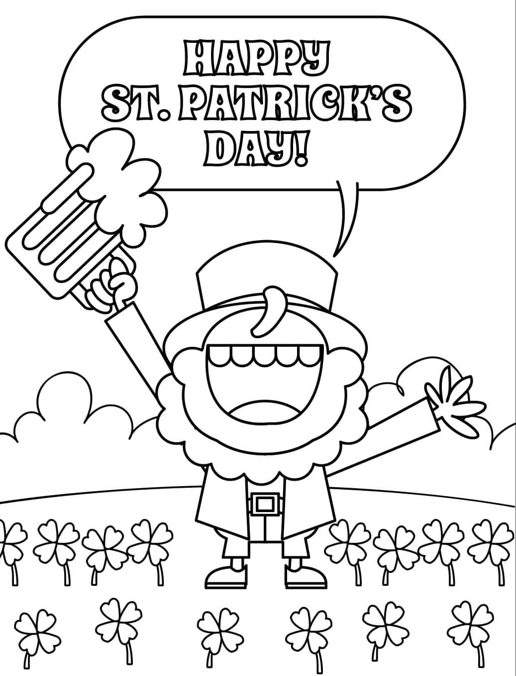 Morsom St. Patricks dag fargelegging