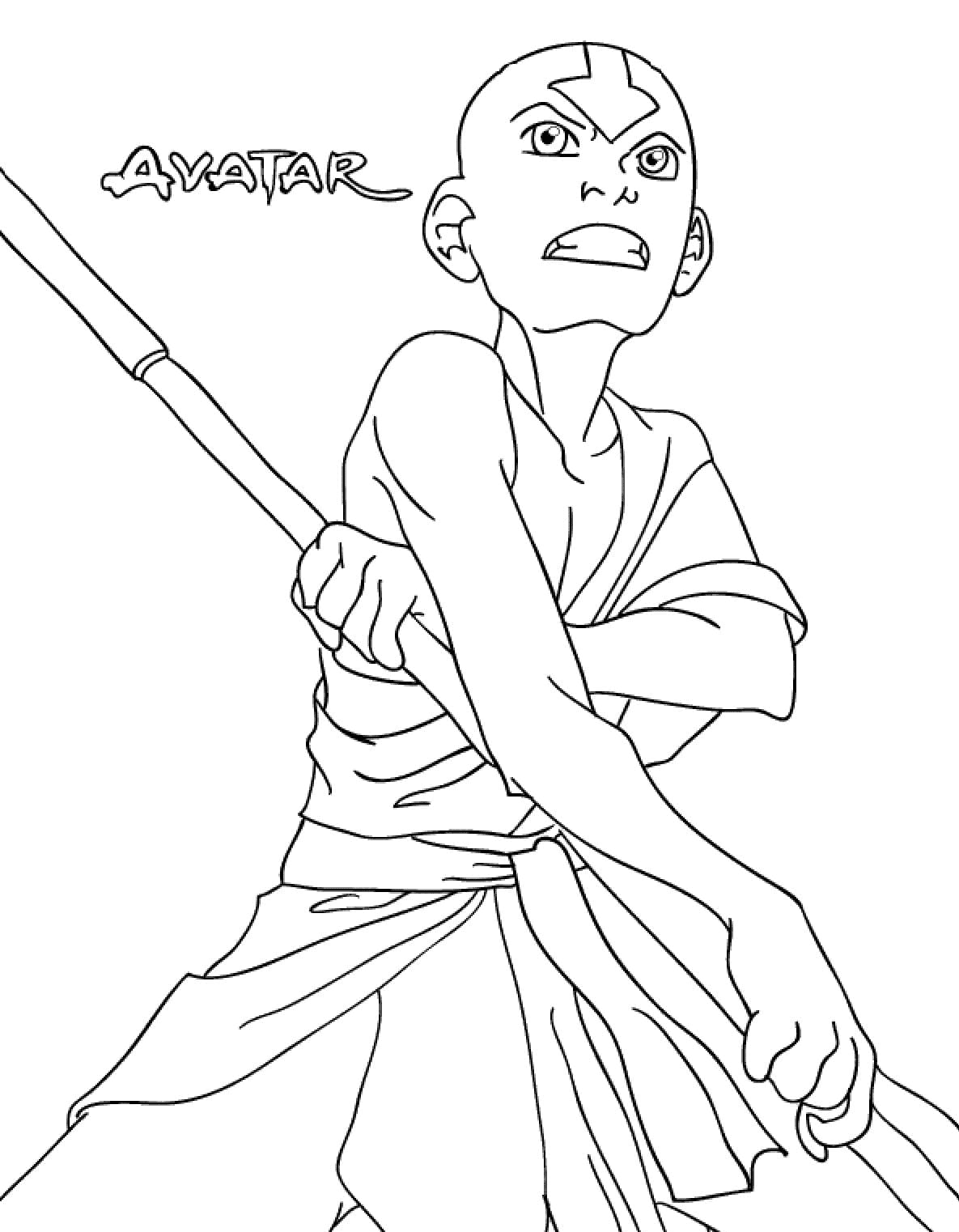 Aang fra Avatar fargelegging