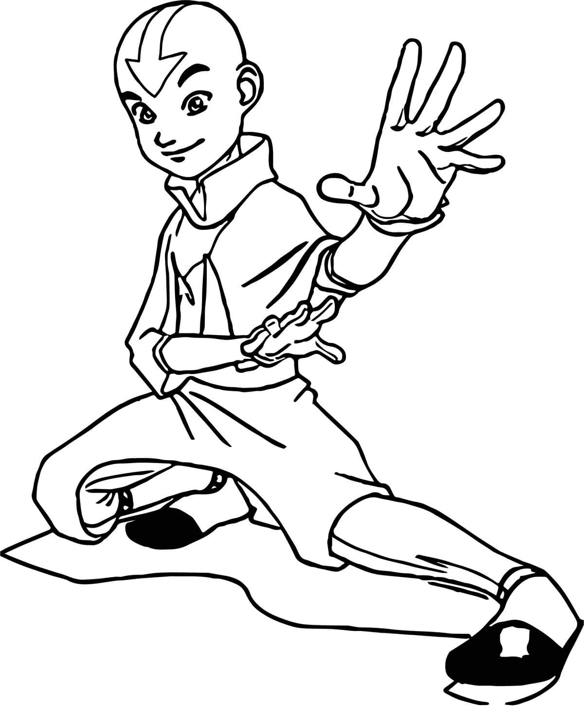 Aang i trening fargelegging