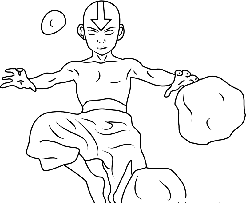 Aang luftbøyning fargelegging