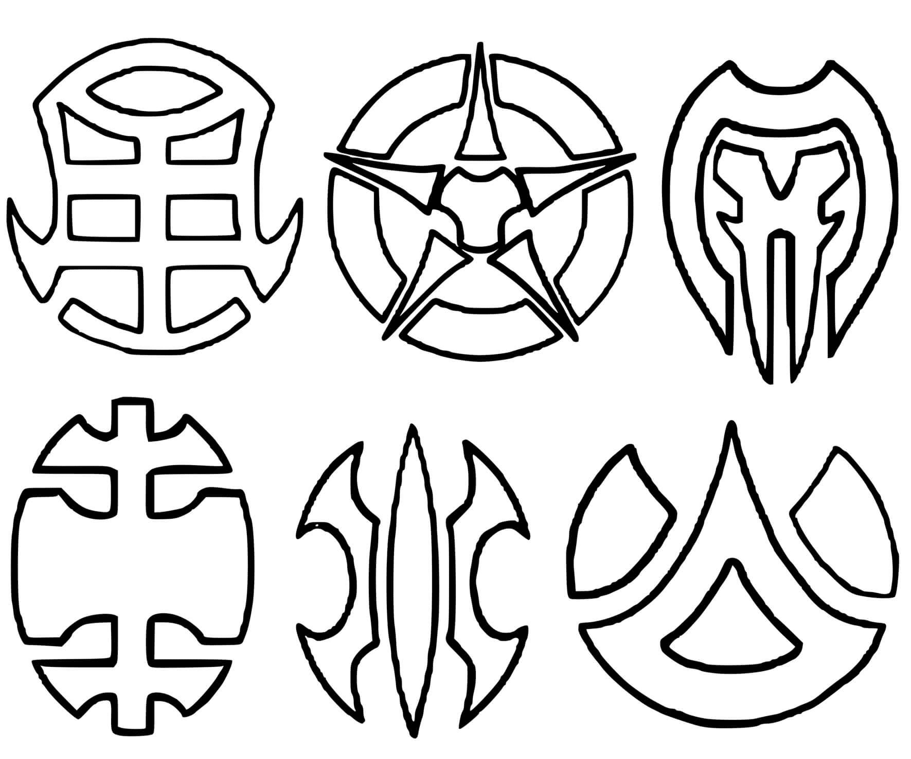 Alle elementer av Bakugan fargelegging