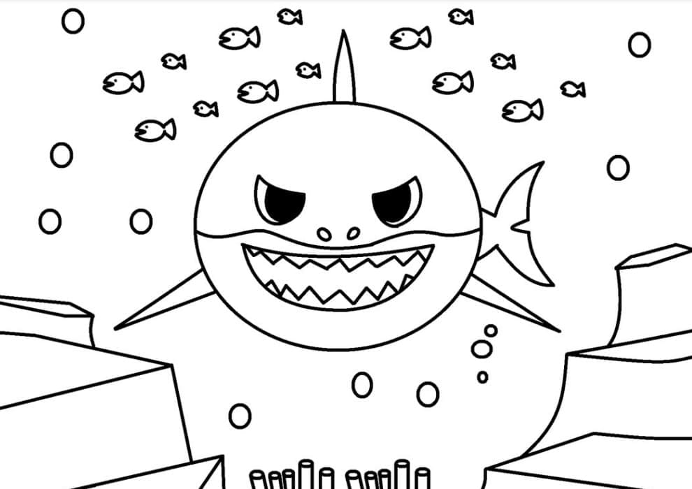 Baby Shark Bilde fargelegging