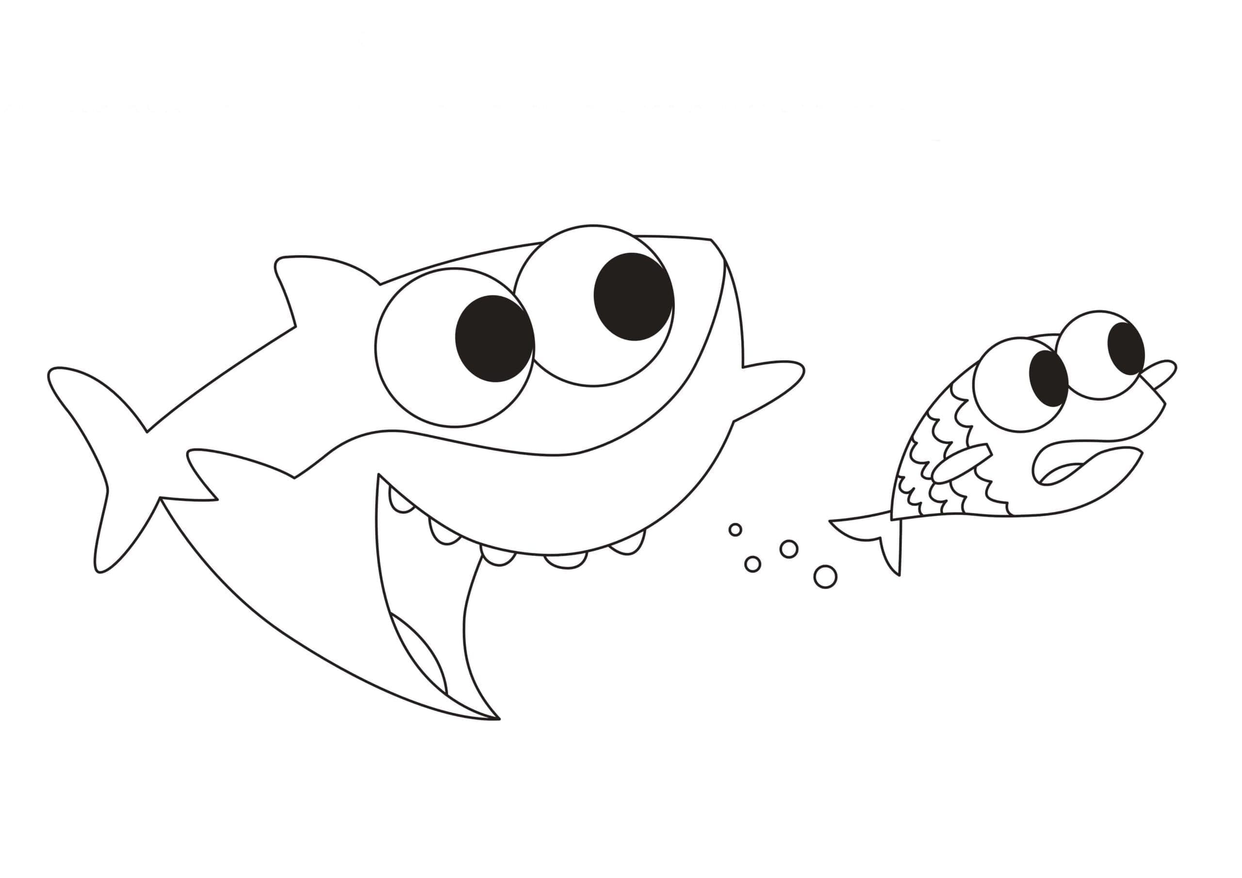 Baby Shark Bilde gratis fargelegging