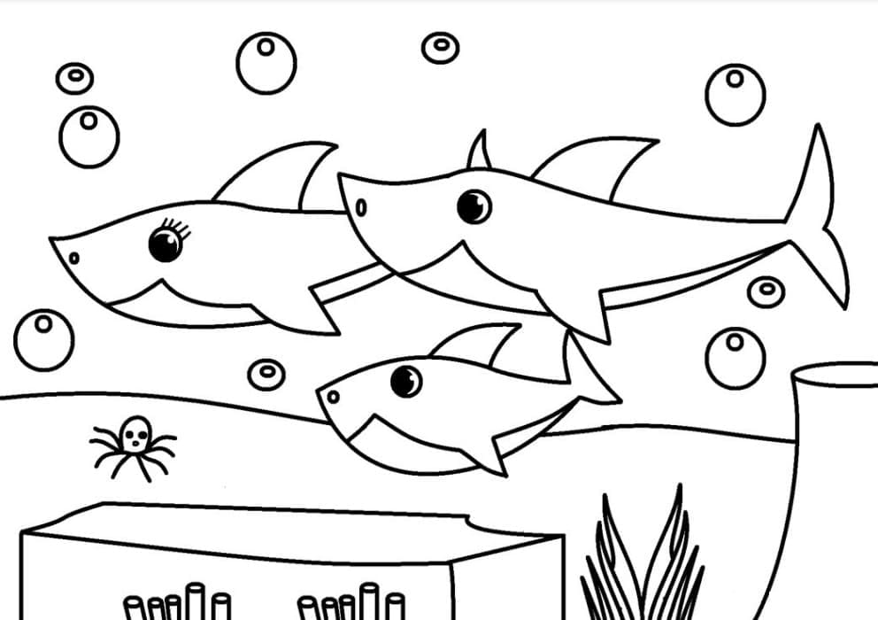 Baby Shark Gratis for barn fargelegging
