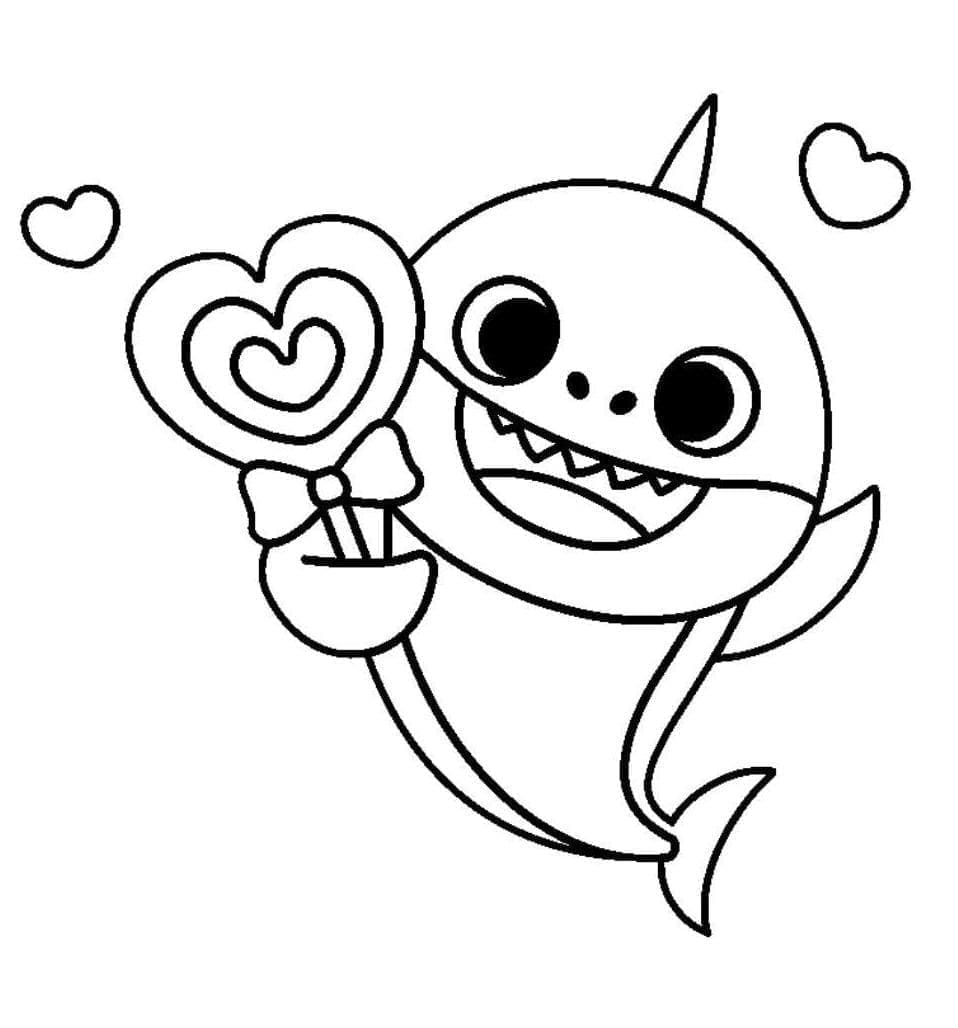 Baby Shark kjærlighet fargelegging
