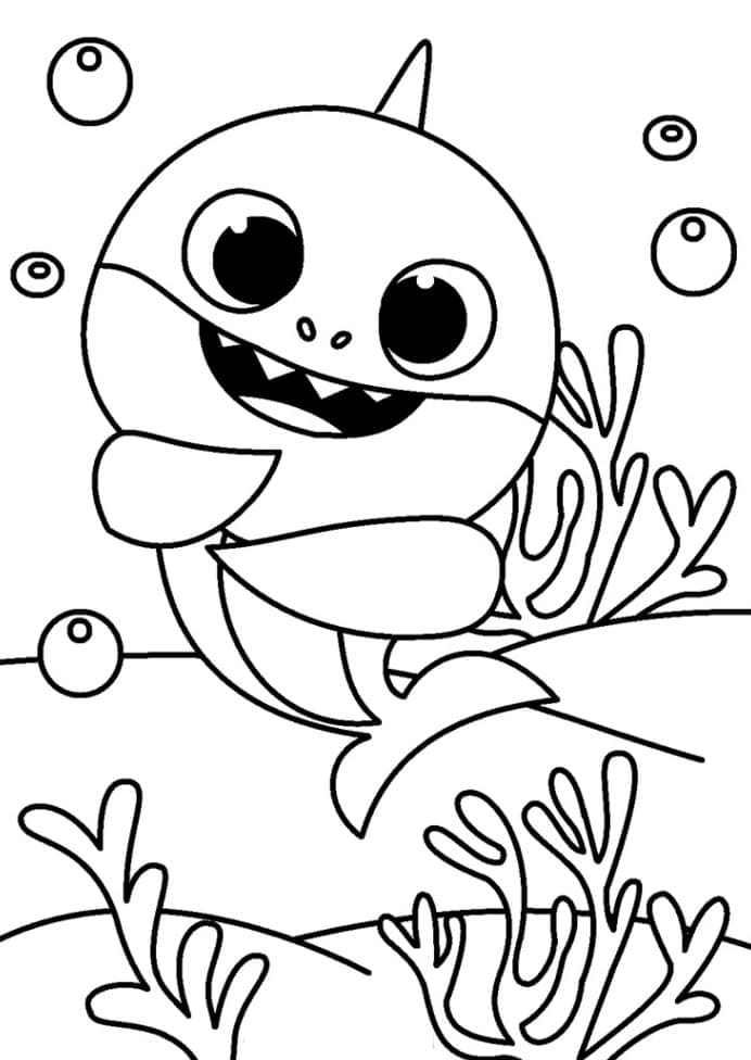 Baby Shark Søt fargelegging