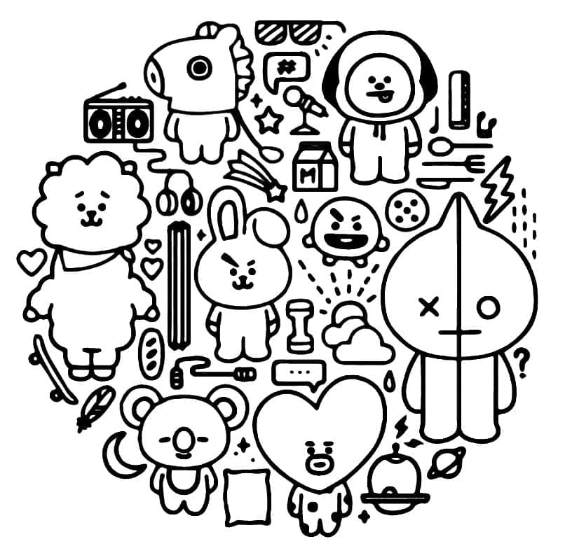 BT21 gratis fargelegging