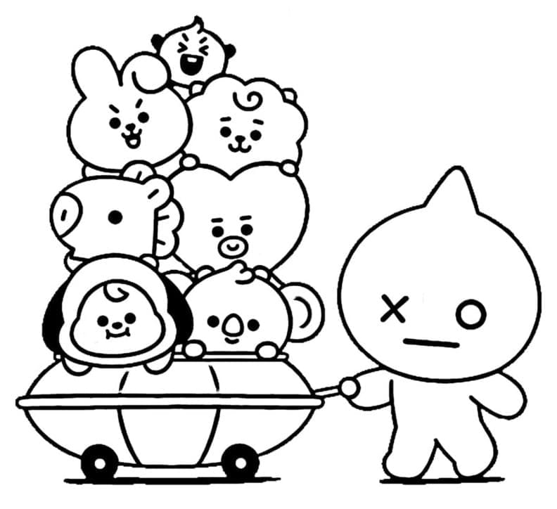BT21-tegn fargelegging