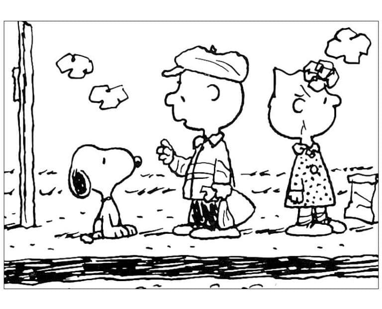 Charlie veileder Snoopy fargelegging