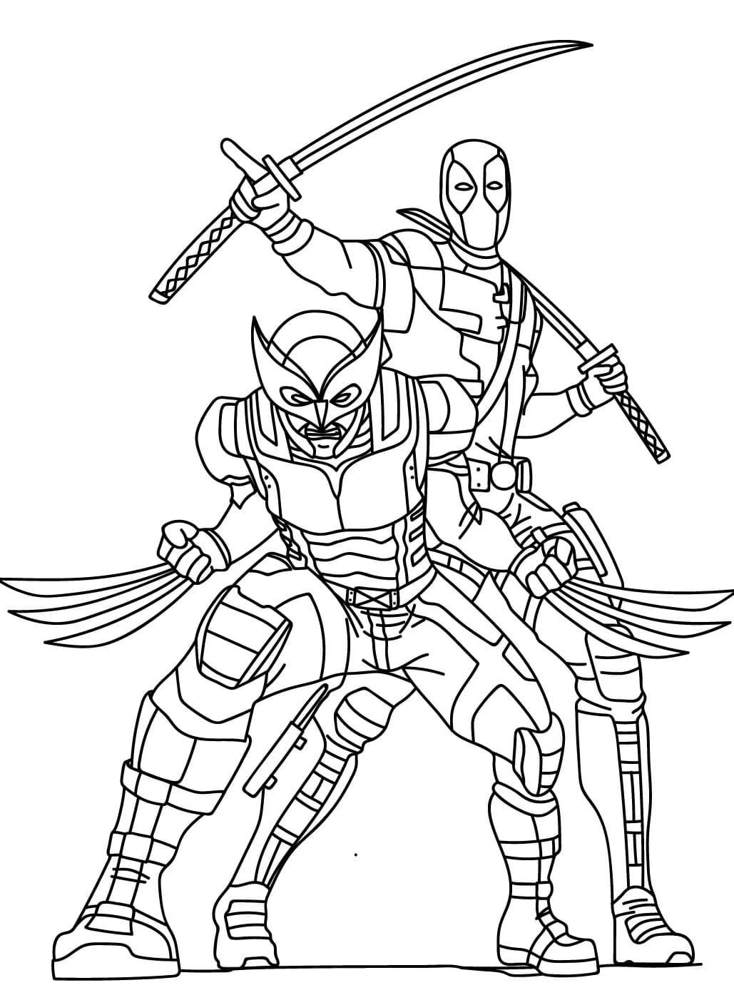Deadpool og Wolverine er klare fargelegging