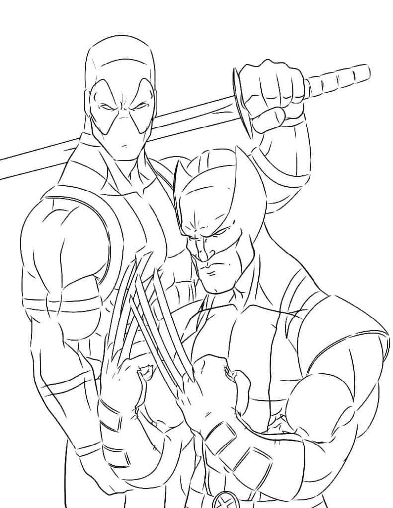 Deadpool og Wolverine fargelegging