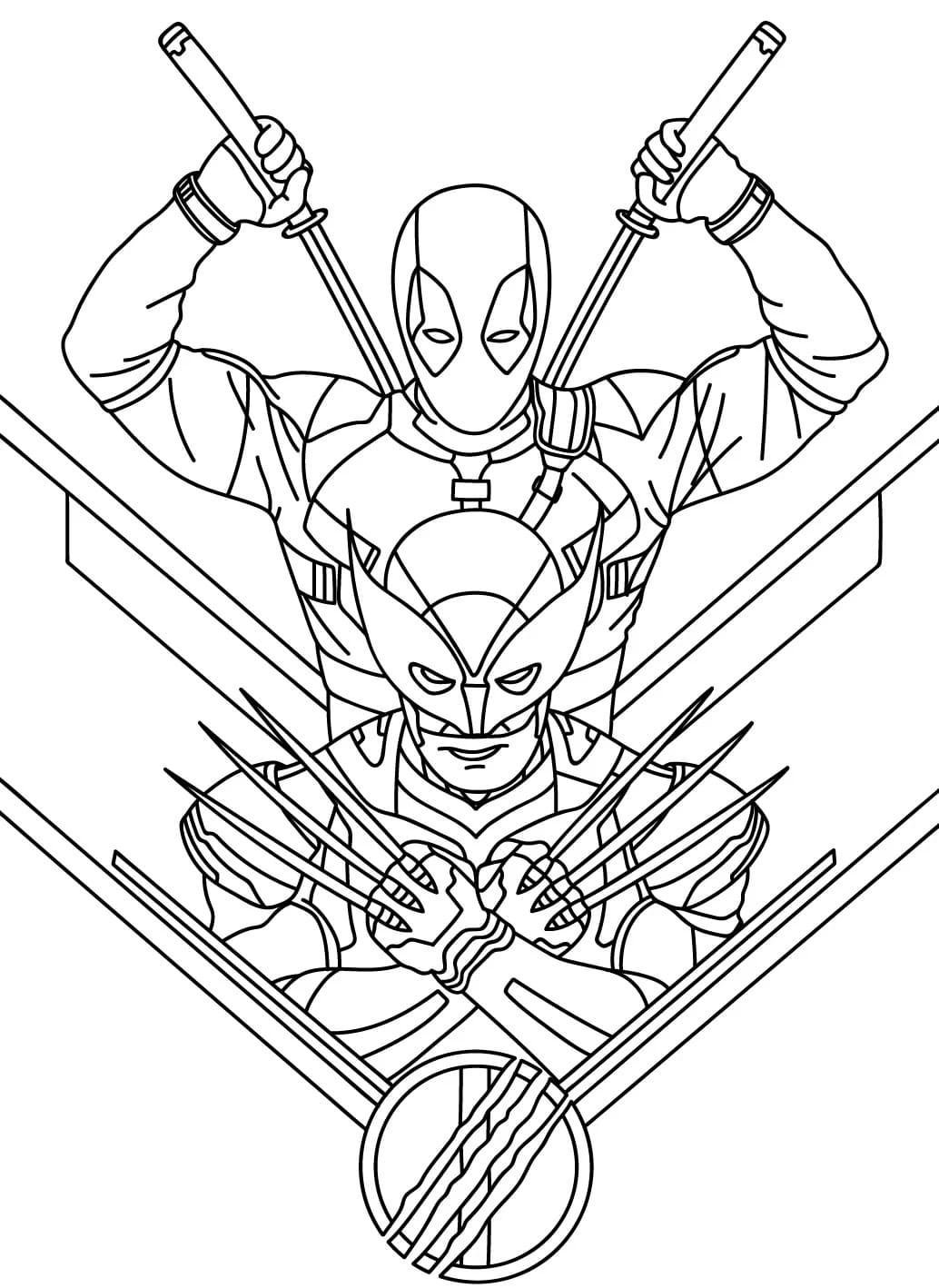 Deadpool og Wolverine Handling fargelegging