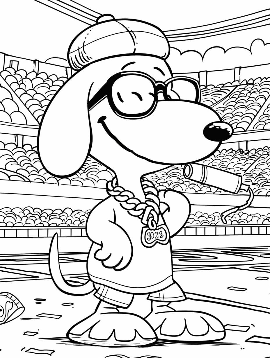 Enkel søt Snoopy fargelegging