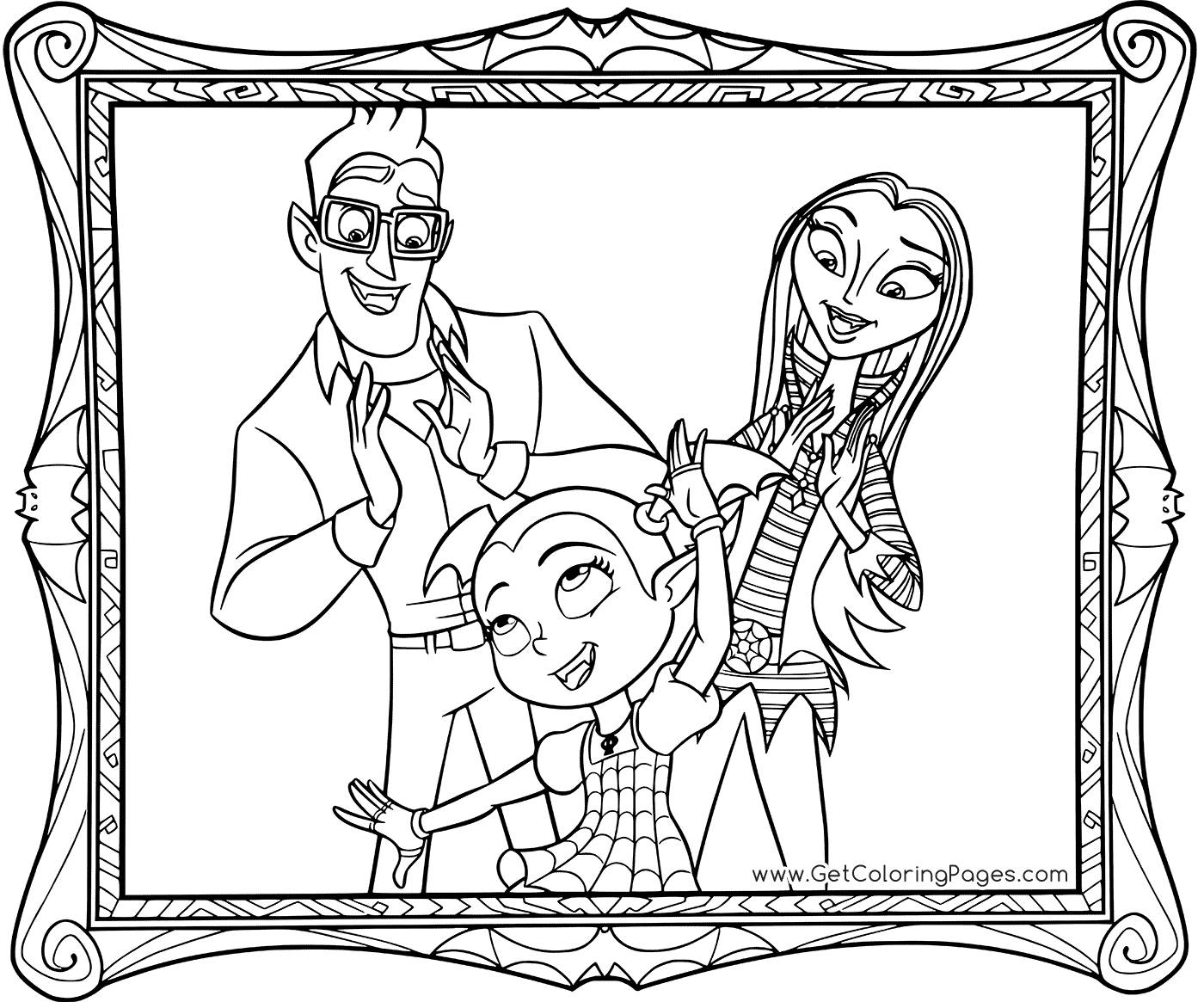 Familieportrett av Vampirina fargelegging
