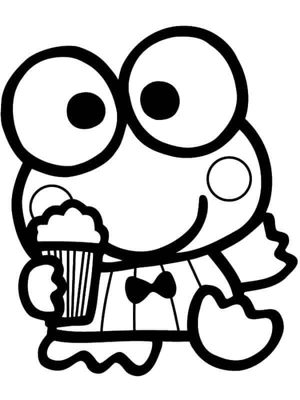 Frosken spiser popcorn fargelegging