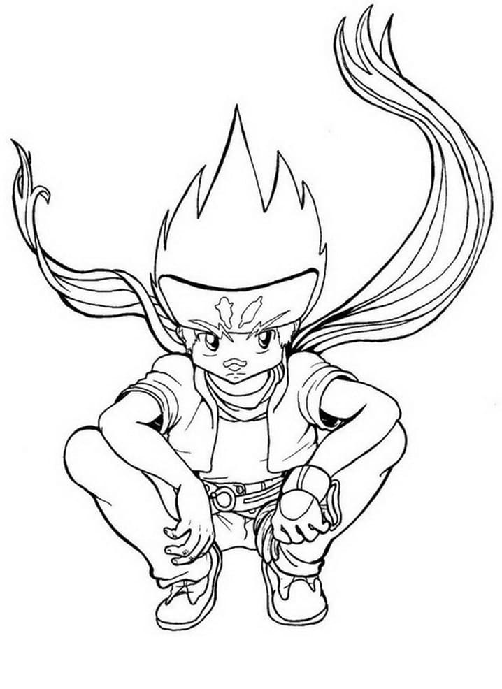 Gingka Hagane fra Anime Beyblade fargelegging