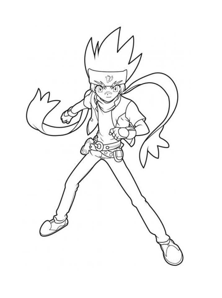 Gingka Hagane fra Beyblade fargelegging