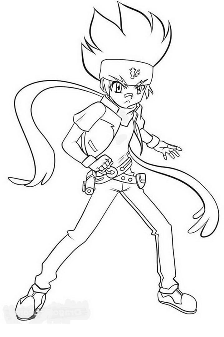 Gingka Hagane i Anime Beyblade fargelegging