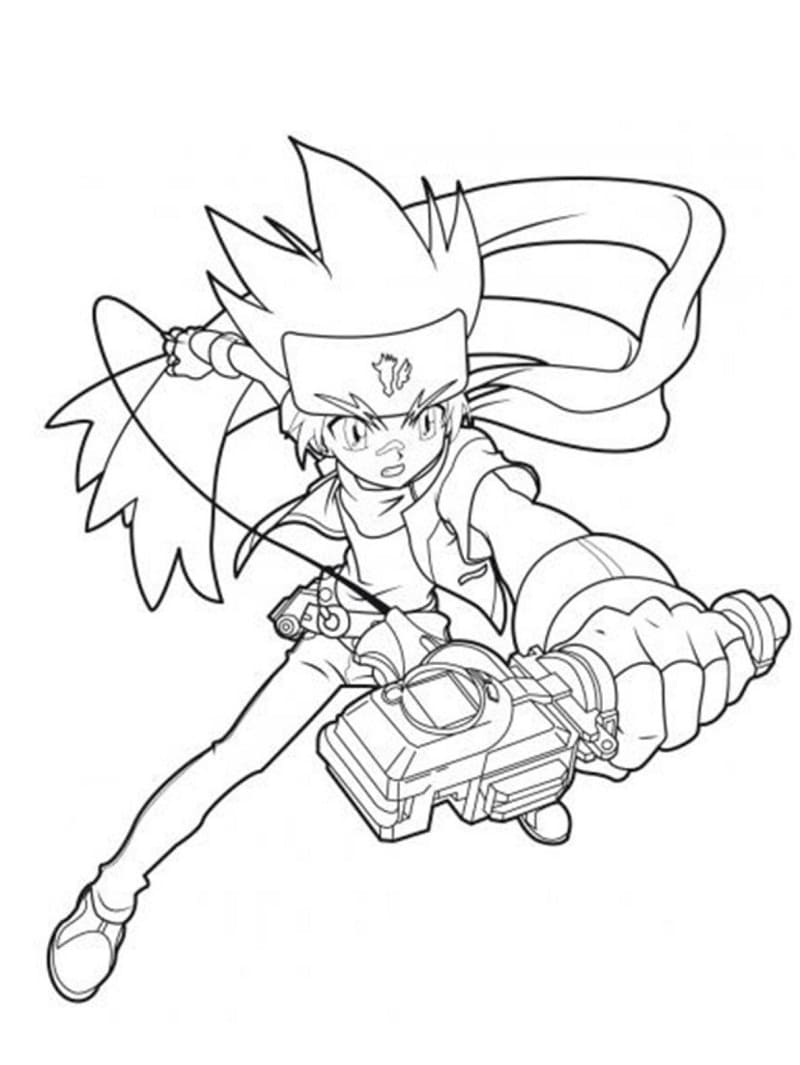 Gingka Hagane i Beyblade fargelegging