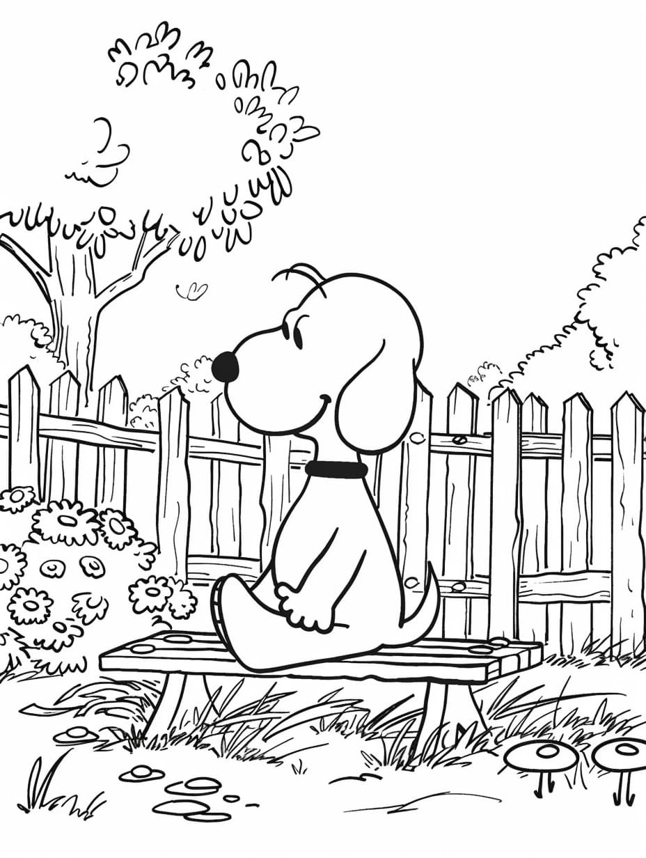 Gratis utskrift av Snoopy fargelegging