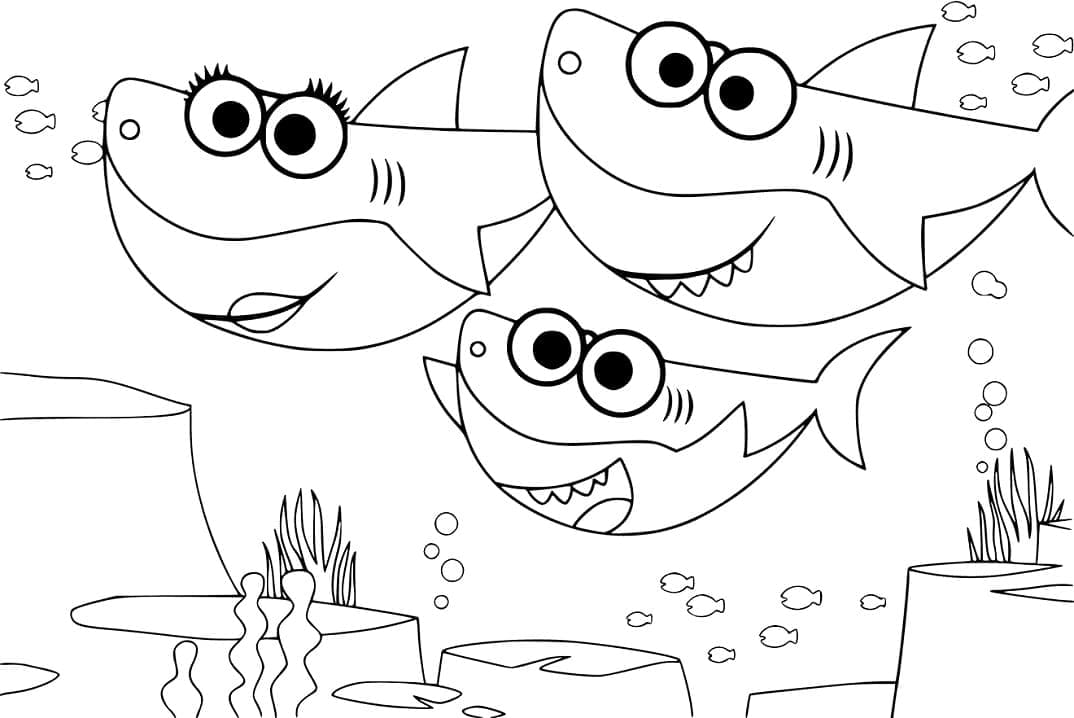Gratis utskrivbar Baby Shark fargelegging