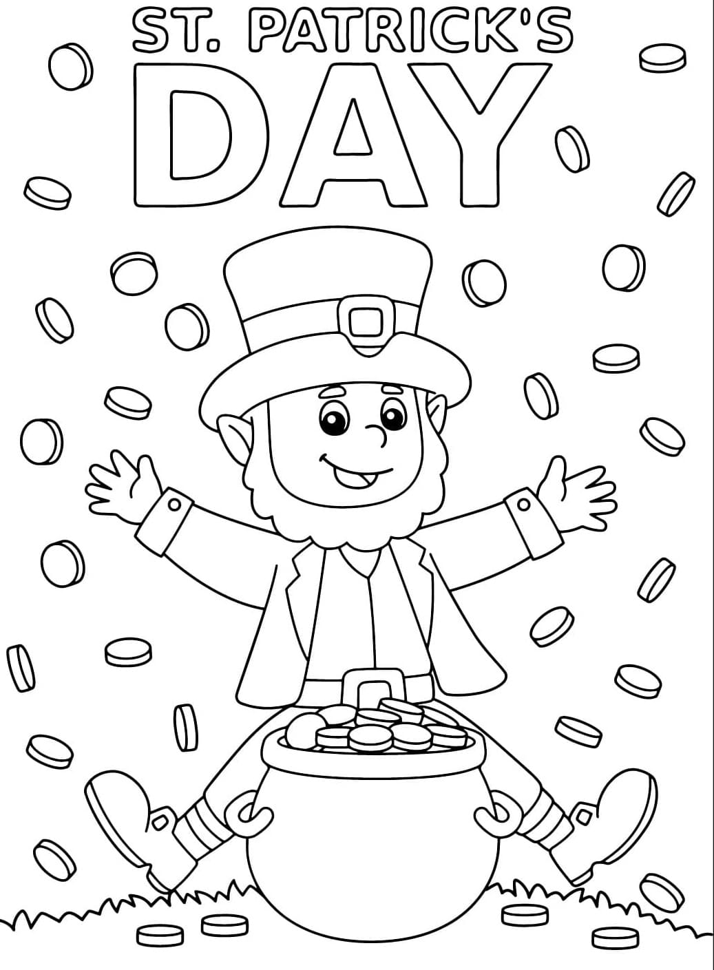 Gratis utskrivbar St. Patricks Day-kort fargelegging