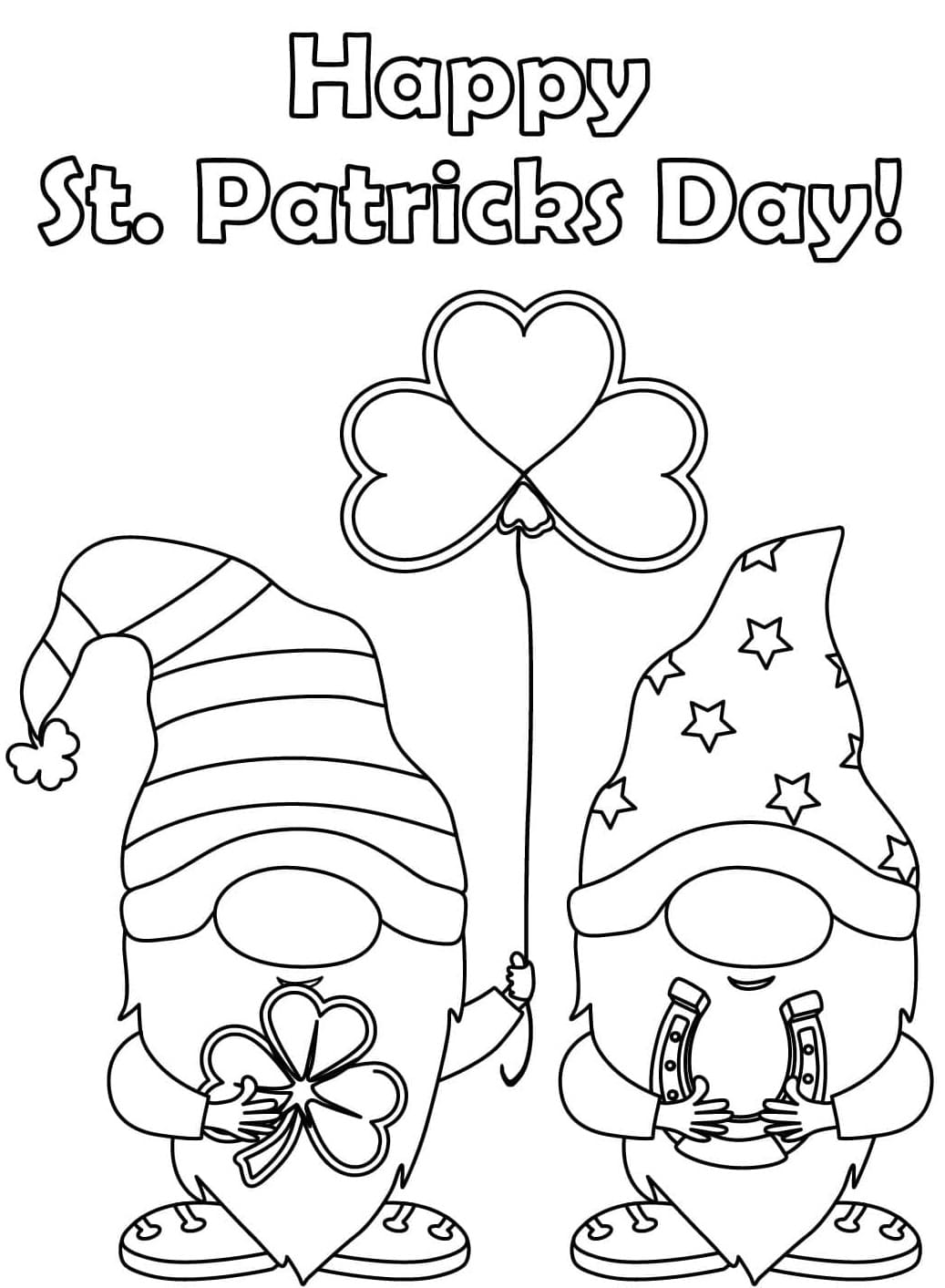 Gratulerer med gnomen St. Patricks dag fargelegging