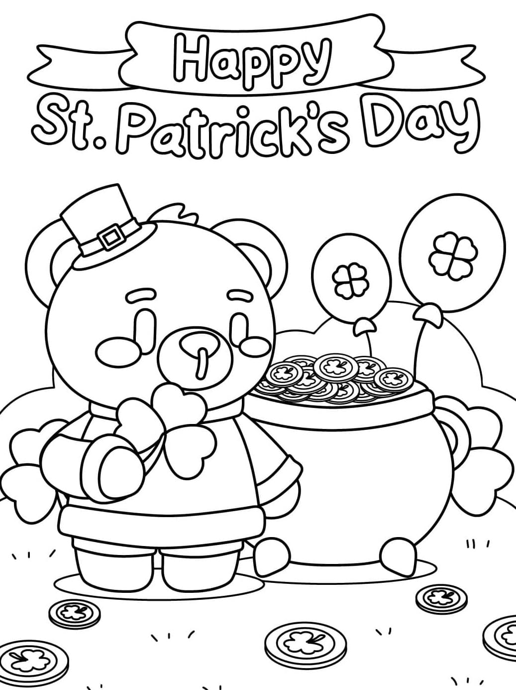 Gratulerer med St. Patricks dag og bjørn fargelegging