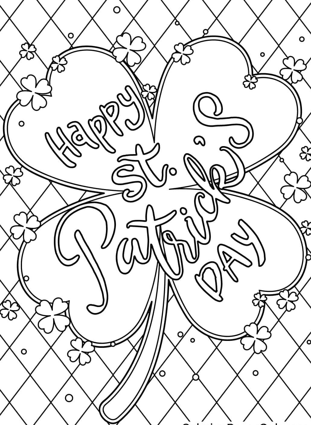 Gratulerer med St. Patricks dag og Shamrock fargelegging