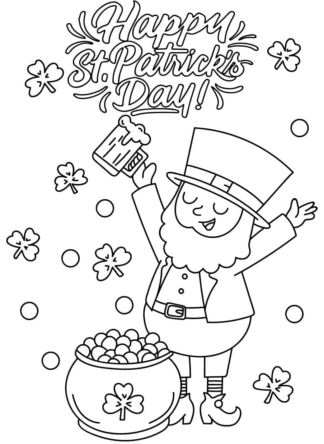 Gratulerer med St. Patricks-dagen fargelegging