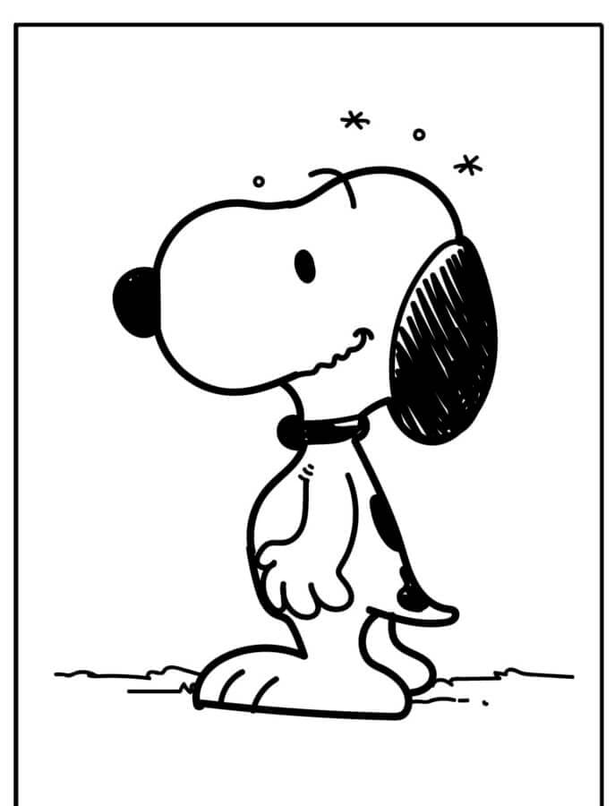 Grublende Snoopy fargelegging