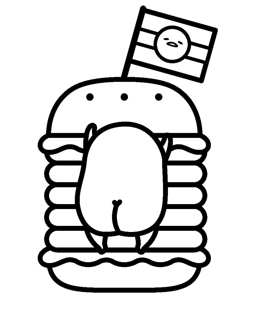 Gudetama Hamburger fargelegging
