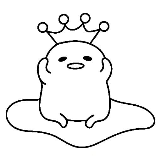 Gudetama med krone fargelegging