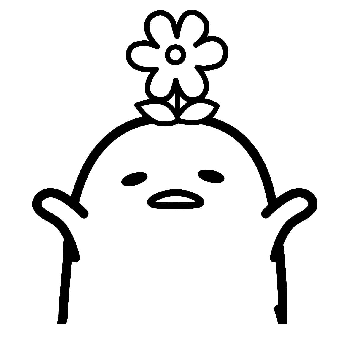 Gudetama og blomst fargelegging