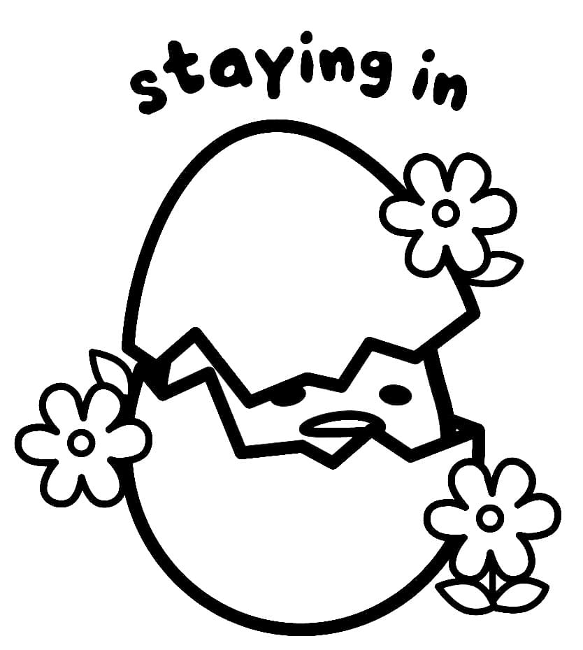 Gudetama og blomster fargelegging