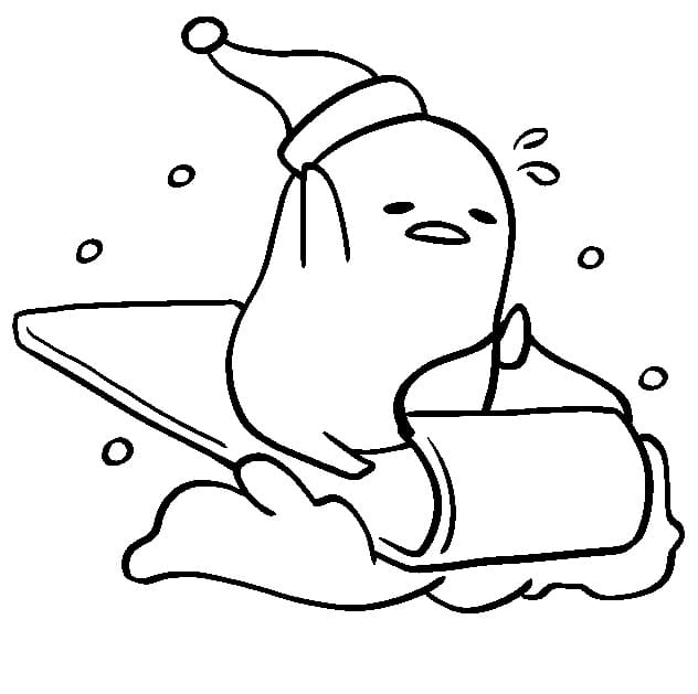 Gudetama på slede fargelegging